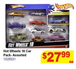 Hot Wheels 10 Car Pack-assorted offers at $27.99 in Mr Toys Toyworld