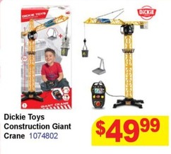 Dickie Toys Construction Giant Crane offers at $49.99 in Mr Toys Toyworld