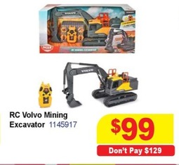 Rc Volvo Mining Excavator offers at $99 in Mr Toys Toyworld