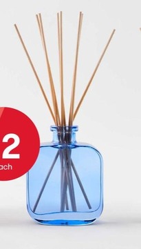Blue Glass Reed Diffuser 150ml offers at $12 in Kmart