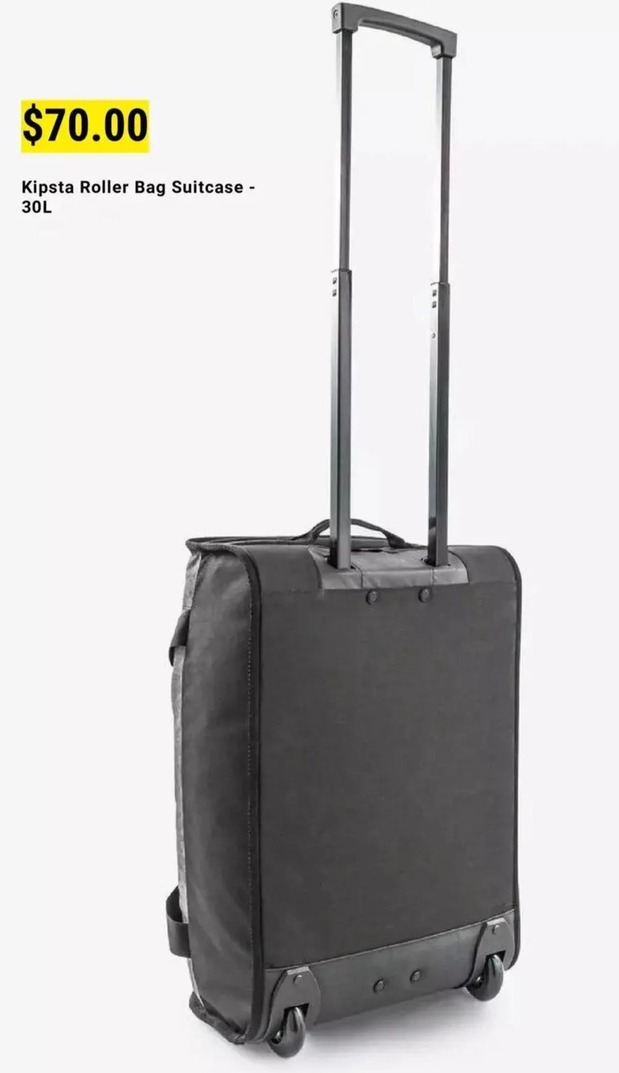 Kipsta Roller Bag Suitcase 30l offers at $70 in Decathlon