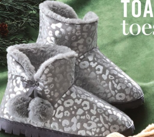 Foil Printed Slipper Bootie Grey offers at $24.99 in Avon