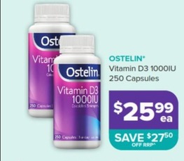 Vitamin D3 1000iu 250 Capsules offers at $25.99 in Malouf Pharmacies