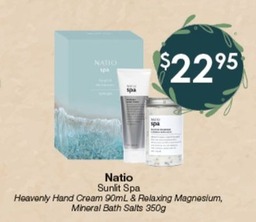 Natio Sunlit Spa offers at $22.95 in Soul Pattinson Chemist