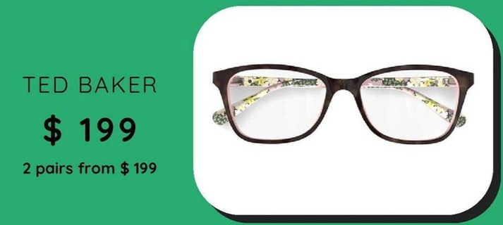 Ted Baker Sunglasses offers at $199 in Specsavers