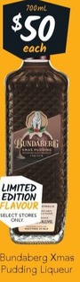 Bundaberg Xmas Pudding Liqueur offers at $50 in Cellarbrations