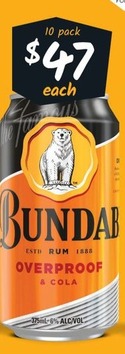 Bundaberg Op Rum & Cola 6% Premix Cans 375ml offers at $47 in Cellarbrations