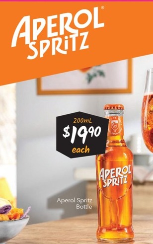 Aperol Spritz Bottle offers at $19.9 in Cellarbrations