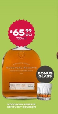 Woodford Reserve Kentucky Bourbon offers at $65.99 in Thirsty Camel