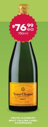 Veuve Clicquot Brut Yellow Label Champagne offers at $76.99 in Thirsty Camel