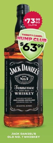 Jack Daniel's Old No.7 Whiskey offers at $73.99 in Thirsty Camel