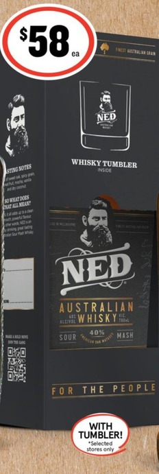 Ned Australian Whisky Gift Pack 700ml offers at $58 in IGA Liquor