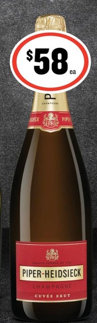 Piper Heidsieck Nv Brut Champagne 750ml offers at $58 in IGA Liquor