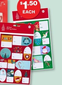 48pk Gift Tags  offers at $1.5 in The Reject Shop