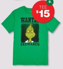 Men's Grinch Tee offers at $15 in The Reject Shop