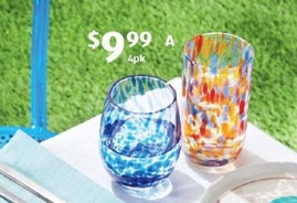 Glass Drinkware 4pk offers at $9.99 in ALDI