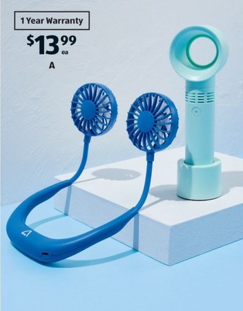 Portable Fans offers at $13.99 in ALDI