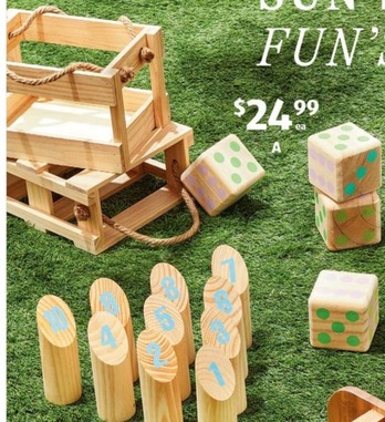 Outdoor Wooden Games offers at $24.99 in ALDI