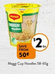 Maggi Cup Noodles 58-65g offers at $2 in Foodworks