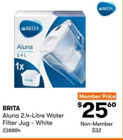 Brita Aluna 2.4-Litre Water Filter Jug - White offers at $25.6 in BIG W