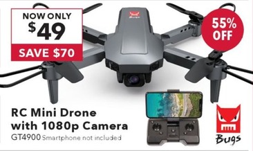 Rc Mini Drone With 1080p Camera offers at $49 in Jaycar Electronics