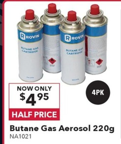 Butane Gas Aerosol 220g offers at $4.95 in Jaycar Electronics