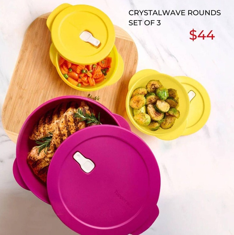 Crystalwave Rounds Set Of 3 offers at $44 in Tupperware