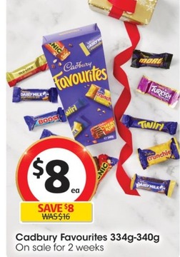 Cadbury Favourites 334g-340g offers at $8 in Coles