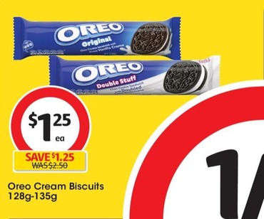 Oreo Cream Biscuits 128g-135g offers at $1.25 in Coles