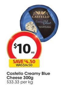 Castello Creamy Blue Cheese 300g offers at $10 in Coles
