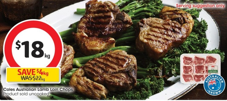 Coles Australian Lamb Loin Chops offers at $18 in Coles
