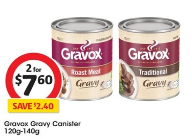 Gravox Gravy Canister 120g-140g offers at $7.6 in Coles