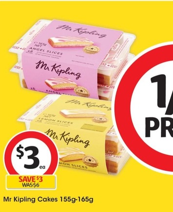 Mr Kipling Cakes 155g-165g offers at $3 in Coles