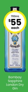 Bombay Sapphire London Dry Gin offers at $55 in The Bottle-O