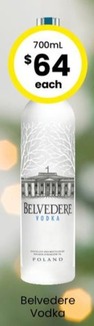 Belvedere Vodka offers at $64 in The Bottle-O