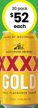 Xxxx Gold Block Cans 375ml offers at $52 in The Bottle-O