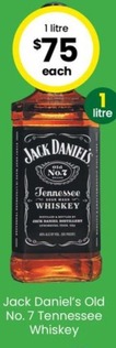 Jack Daniel’s Old No. 7 Tennessee Whiskey offers at $75 in The Bottle-O