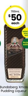 Bundaberg Xmas Pudding Liqueur offers at $50 in The Bottle-O