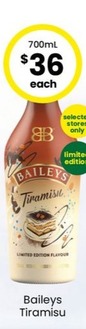 Baileys Tiramisu offers at $36 in The Bottle-O