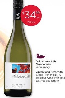 Coldstream Hills Chardonnay offers at $34.99 in Porters