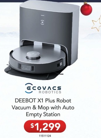 Ecovacs DEEBOT X1 Plus Robot Vacuum & Mop with Auto Empty Station offers at $1299 in Godfreys