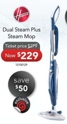 Hoover Dual Steam Plus Steam Mop offers at $229 in Godfreys