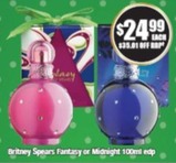 Fantasy Or Midnight 100ml Edp offers at $24.99 in Chemist Warehouse
