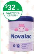 Novalac Infant Formula Anti-Constipation 0-12 Months 800g offers at $32 in TerryWhite Chemmart