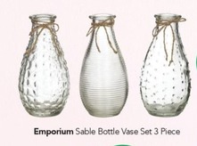 Emporium Sable Bottle Vase Set 3 pieces offers at $19.95 in TerryWhite Chemmart