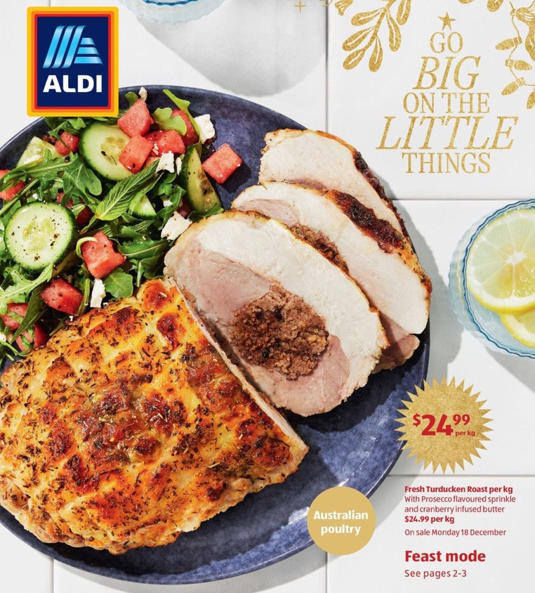 Fresh Turducken Roast per kg offers at $24.99 in ALDI