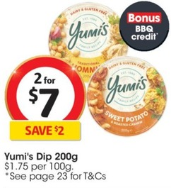 Yumi's Dip 200g offers at $7 in Coles