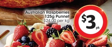 Australian Raspberries 170g Punnet offers at $3 in Coles