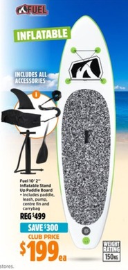 Fuel 10' 2'' Inflatable Stand Up Paddle Board offers at $199 in Anaconda