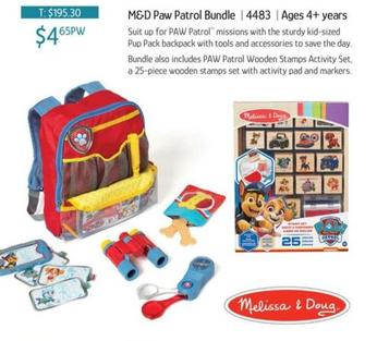M&d Paw Patrol Bundle offers at $4.65 in Chrisco
